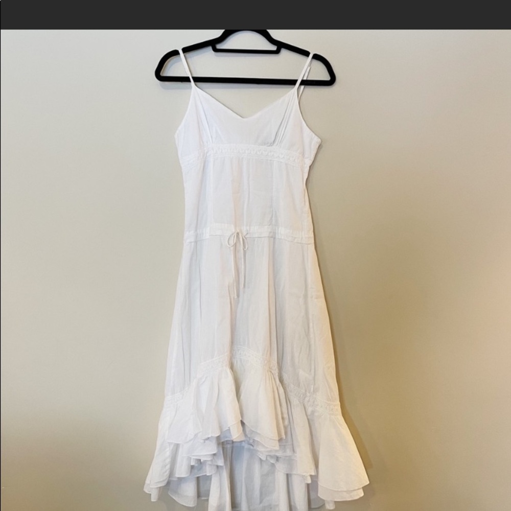 A-List By Wrapper White High Low V-Neck Lightweight Dress